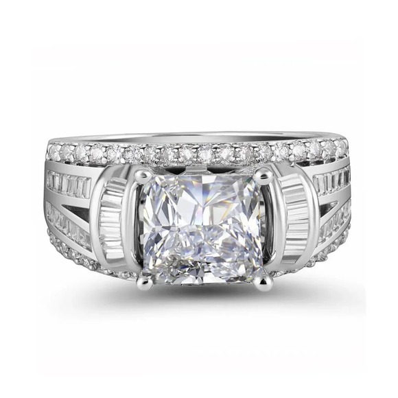 ▶Gorgeous Square CZ Princess Cut Trendy Engagement/Wedding Ring, K989